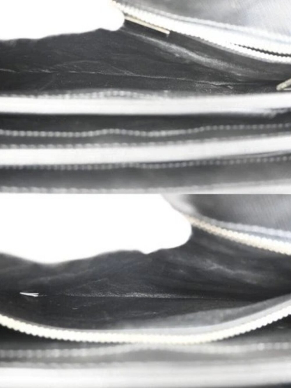 PRADA Saffiano Diagonal Chain Shoulder Bag Nylon Leather Black SHW 10ZA204 - Picture 12 of 15